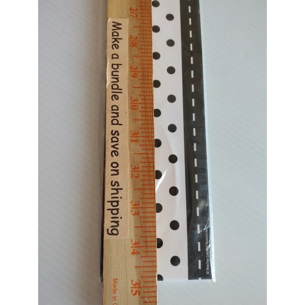 Teacher Created Resources Black And White Polka Dots Border 35 Feet  Border Trim